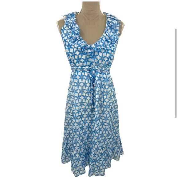 Lilly Pulitzer Dexter Dress- Coastal Blue Starfruit Pattern- size 10 - Picture 3 of 10